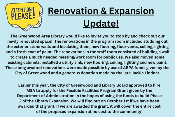 Library Renovation & Expansion Update